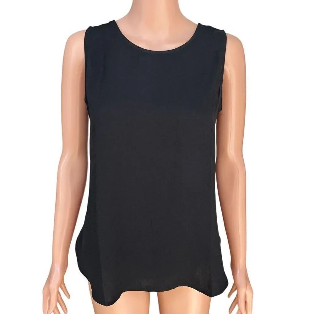 Halogen black sleeveless blouse size XS
